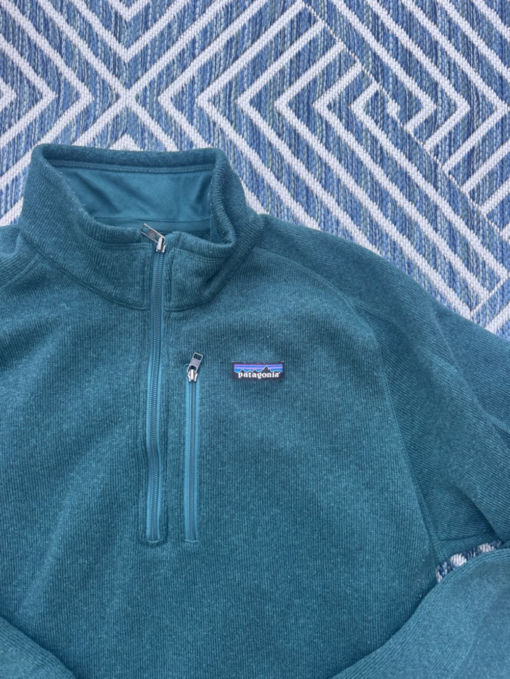 Patagonia Men’s Deep Teal Half-Zip Fleece Pullover - Picture 2 of 4